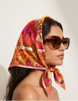 Foulard Medium CHALBI rose WILD  -  Boutique L’anana(s)