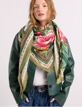 Big foulard CACTUS vert WILD -  Boutique L’anana(s)
