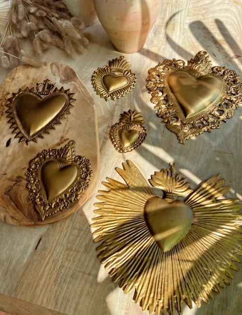 Coeur doré exvoto gypsy - Boutique l'ananas