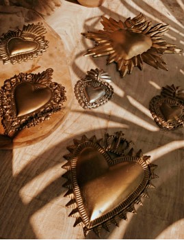 Coeur exvoto doré - Boutique l'ananas