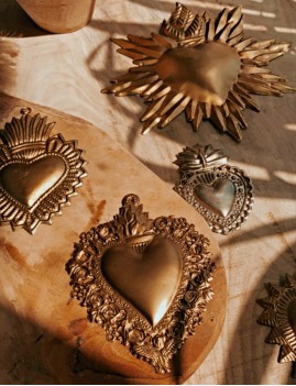 Coeur exvoto gold décoration - Boutique l'ananas