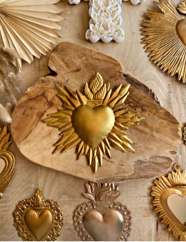 Coeur exvoto gold décoration bohème - Boutique l'ananas