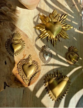 Coeur exvoto gold décoration bohème chic - Boutique l'ananas
